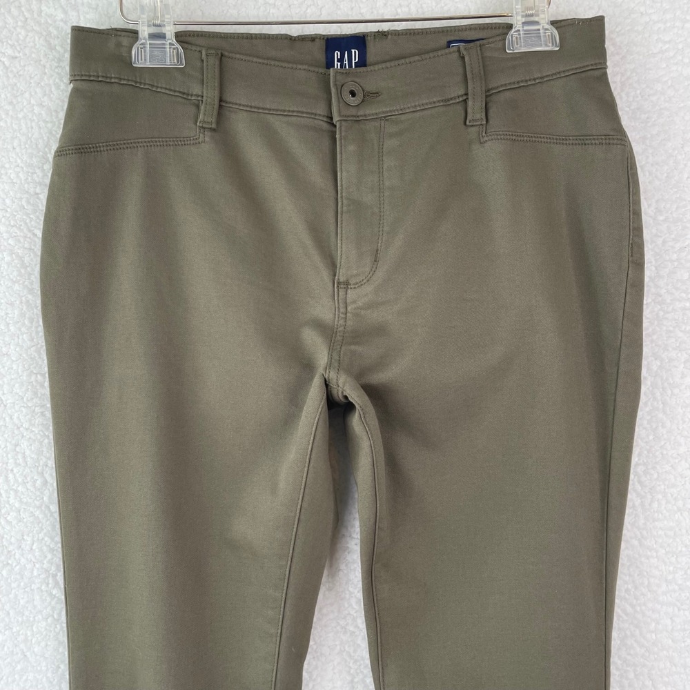 Gap Womens Olive Green Stretch Skinny Pants Mid Rise Trousers Size 8